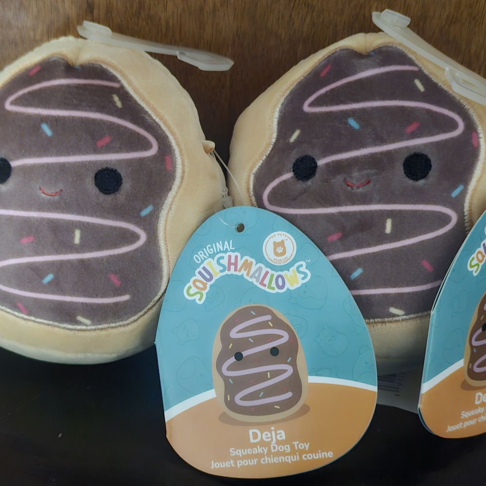 Squishmallows Deja Donut Dog Toy - Brown and Cream